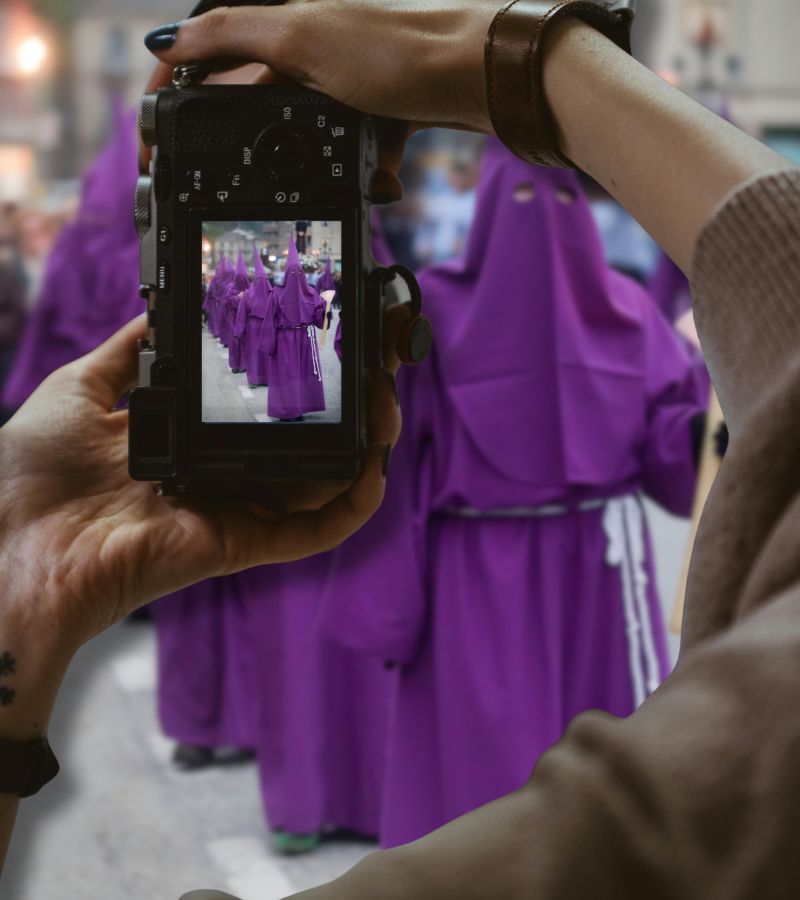 fotografía y vídeo en directo de semana santa en almendralejo